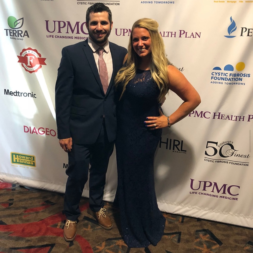 Navy sequin formal gown